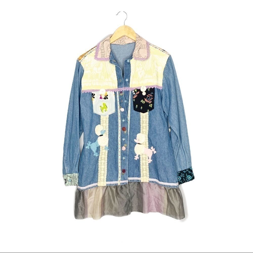 Vintage Patchwork Denim Button Down - image 1
